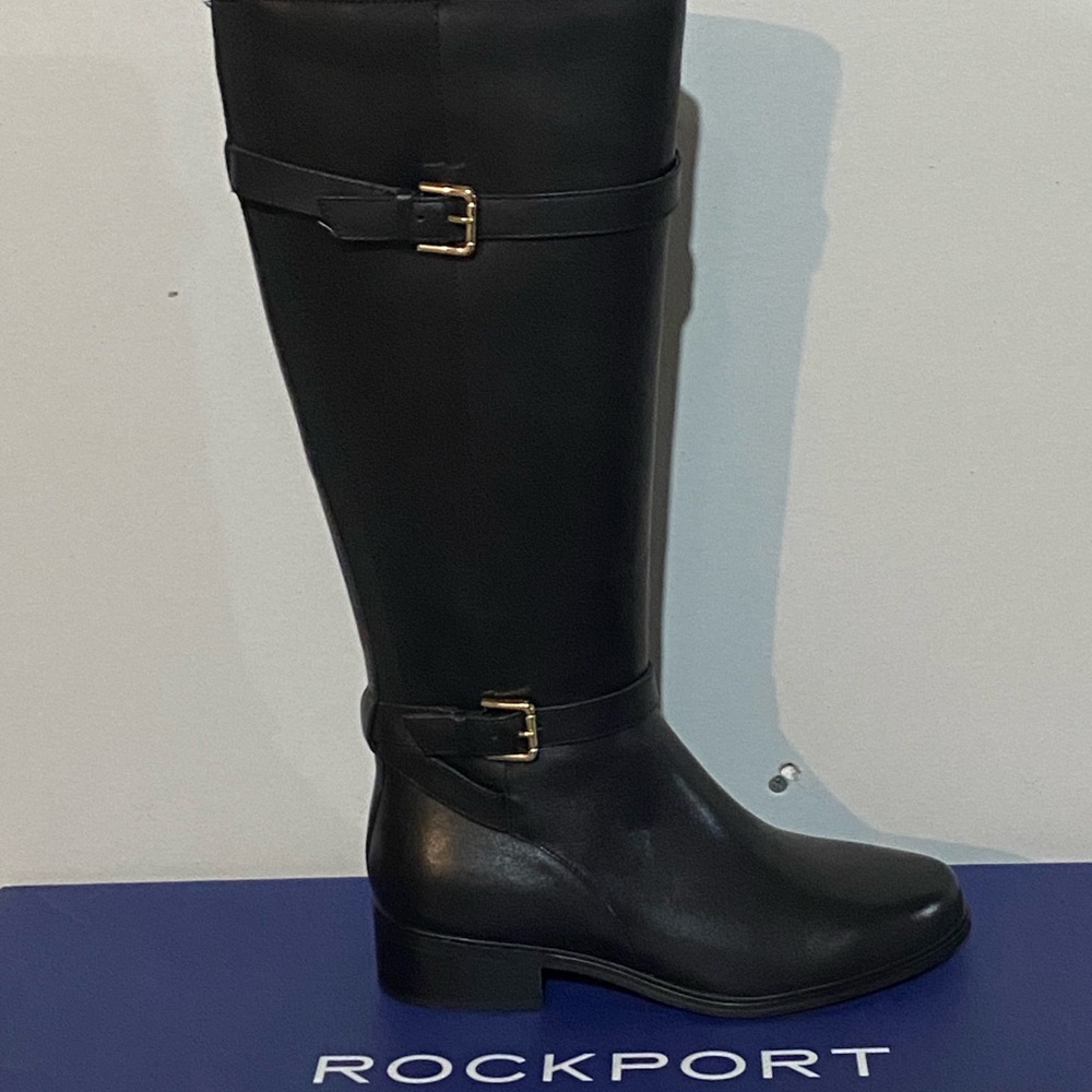 Rockport Black Knee High Leather Boots